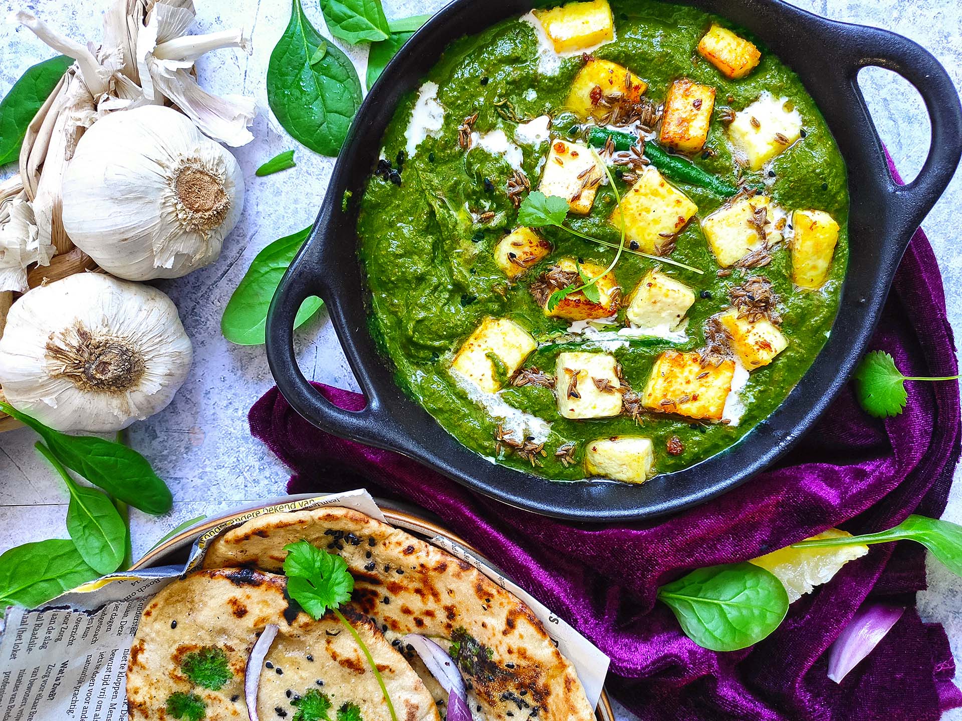 Palak Paneer - Spinach With Indian Cottage Cheese