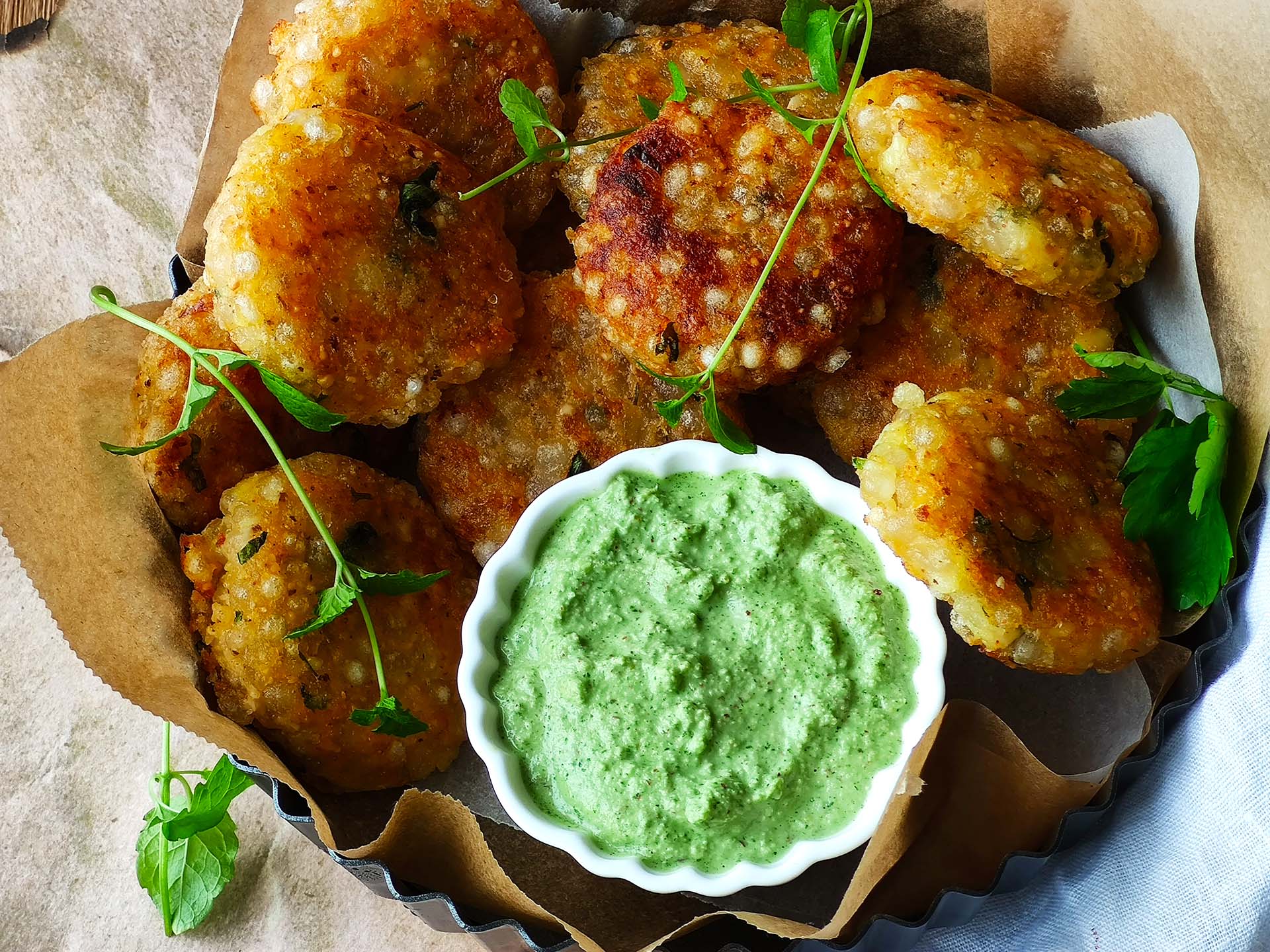 Sabudana Vada (Tapioca Pearl Fritters)