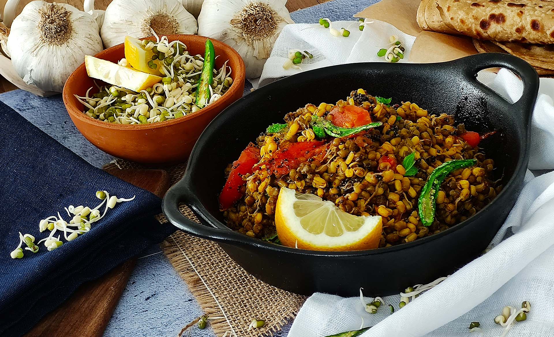 Sprouted Moong Dal Curry