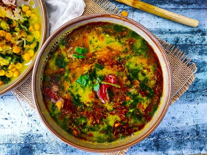 Dal Palak (lentils spinach curry)