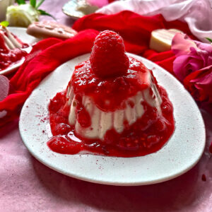 Rose scented Raspberry Panna Cotta