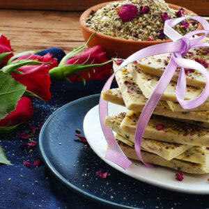 Thandai infused White chocolate bark