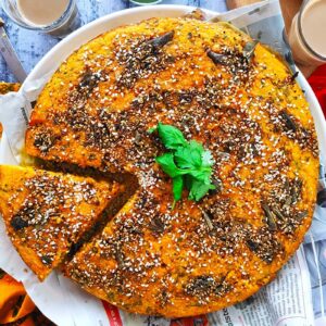 Handvo (Spicy Rice Lentils Indian Cake)
