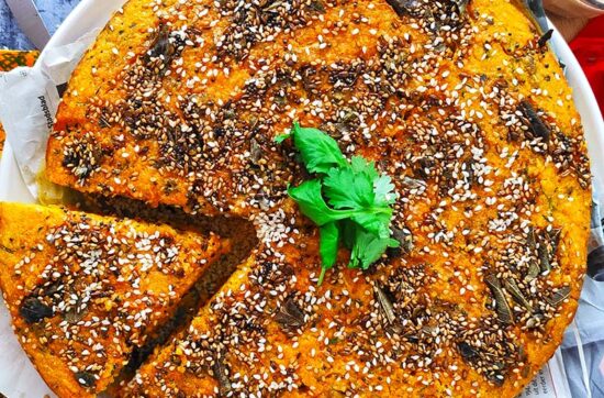 Handvo (Spicy Rice Lentils Indian Cake)