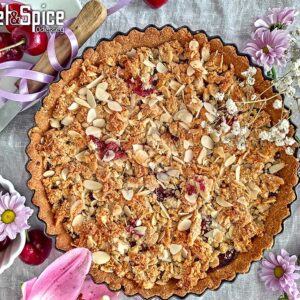 Cherry Almond Crumble Tart