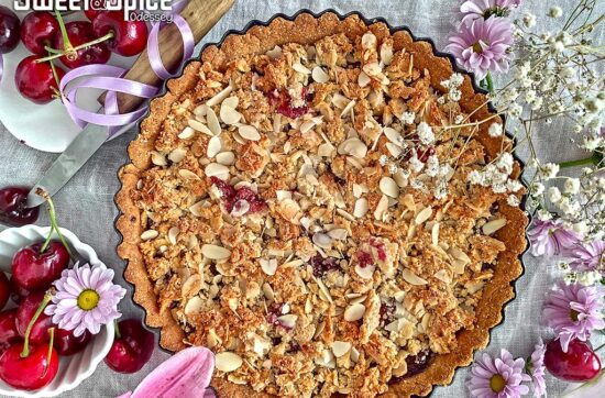 Cherry Almond Crumble Tart