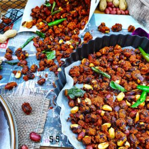 Spicy Vegan Baked Masala Peanuts