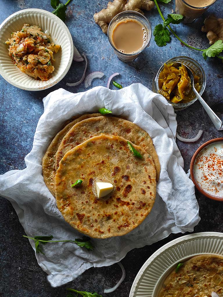 Aloo Paratha (Spiced Potato Stuffed Flatbread)