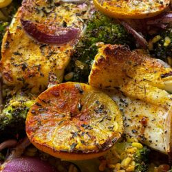 Baked Herbed Halloumi With Broccoli
